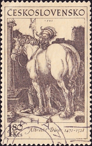 Чехословакия 1969 год . Лошадь и солдат, Альбрехт Дюрер (1505) (2)